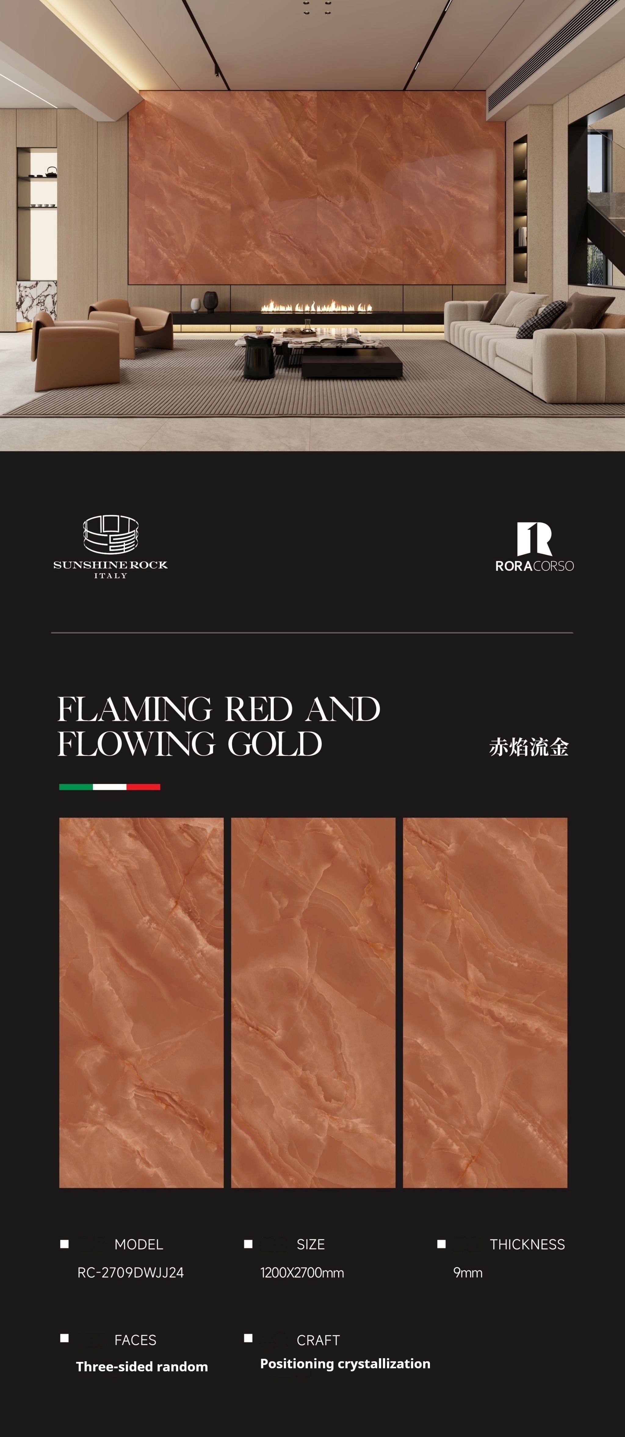 FLAMING RED AND FLOWING GOLD