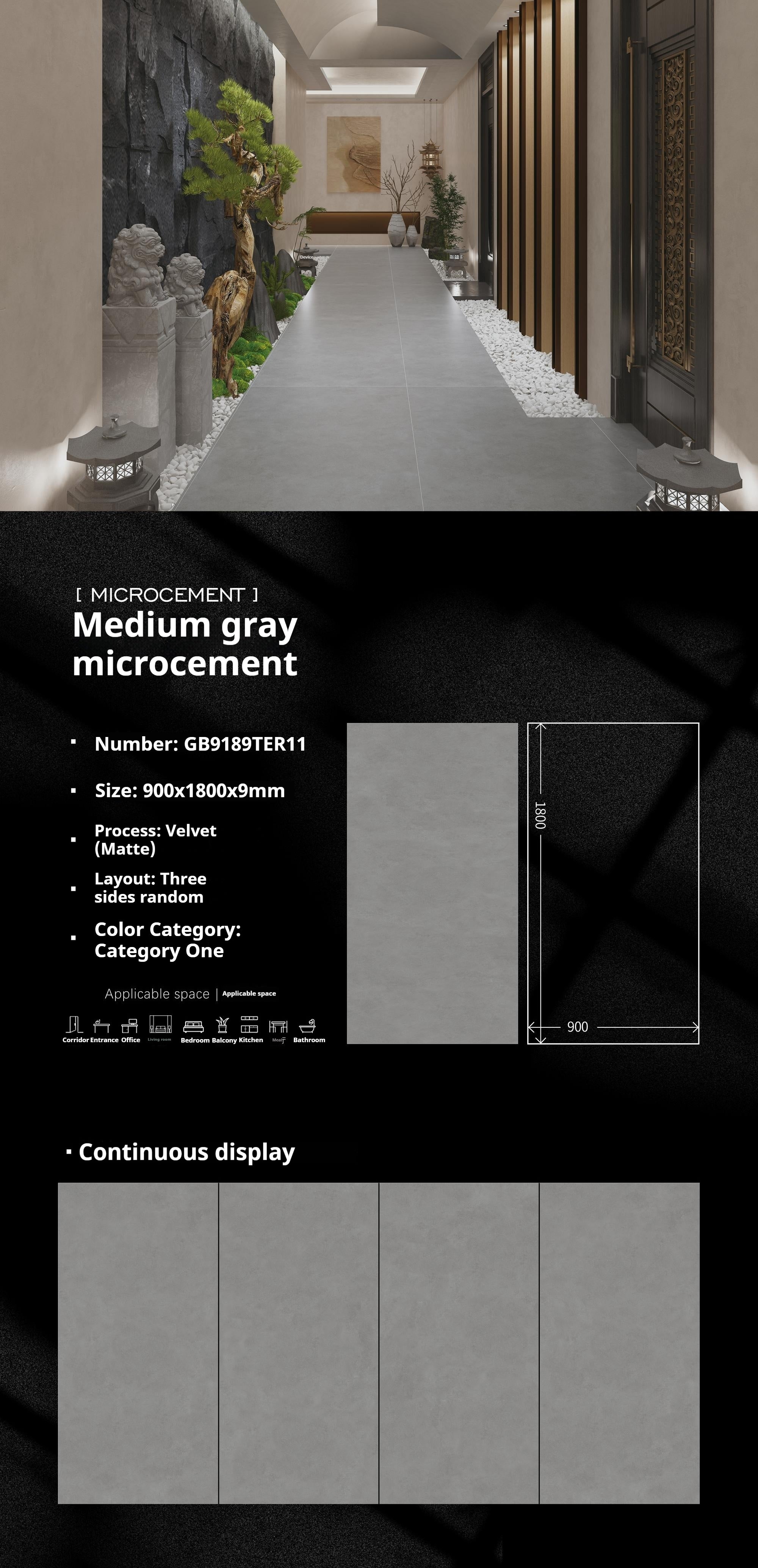 Medium gray microcement