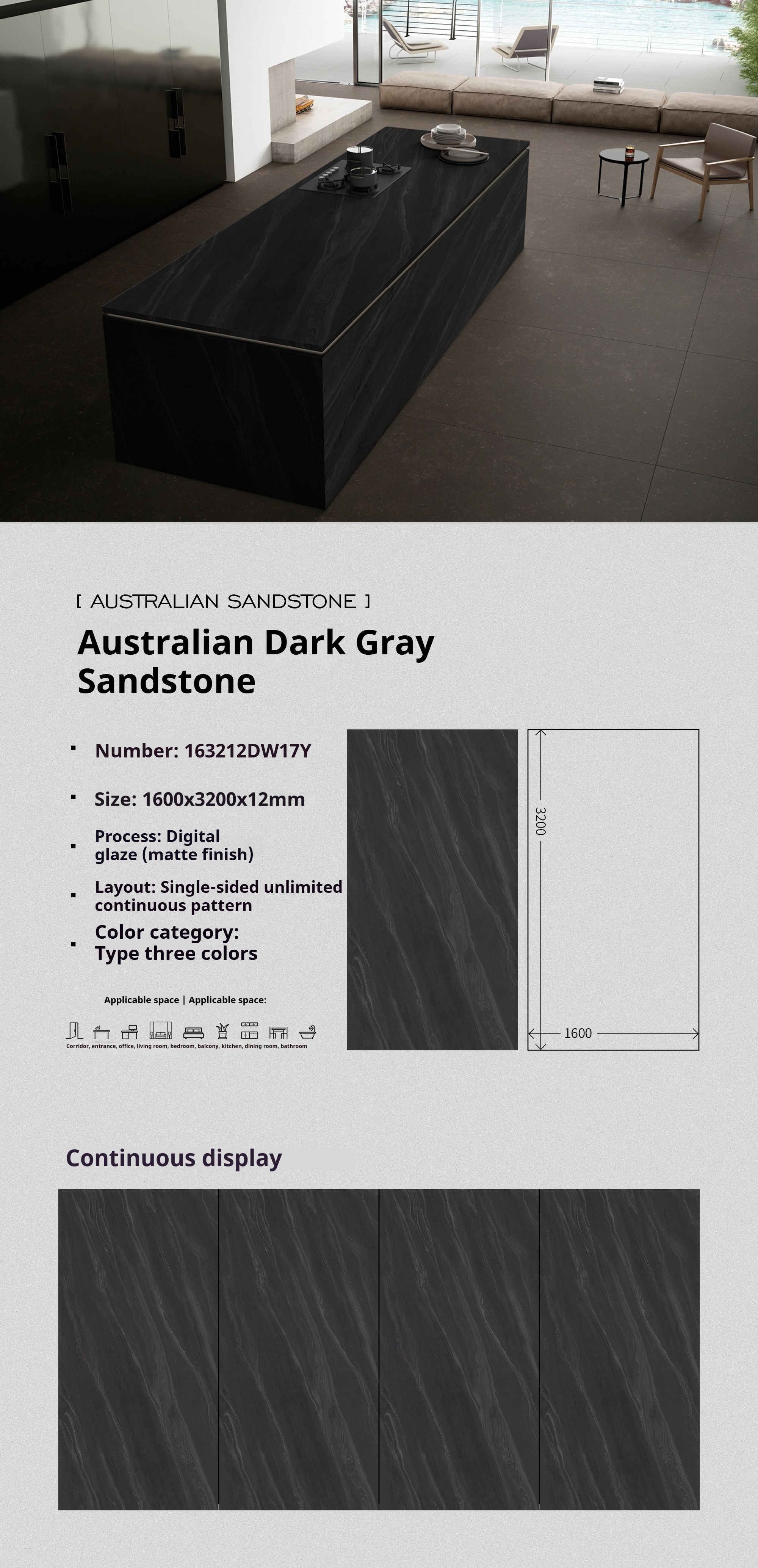 Australian Dark Gray Sandstone