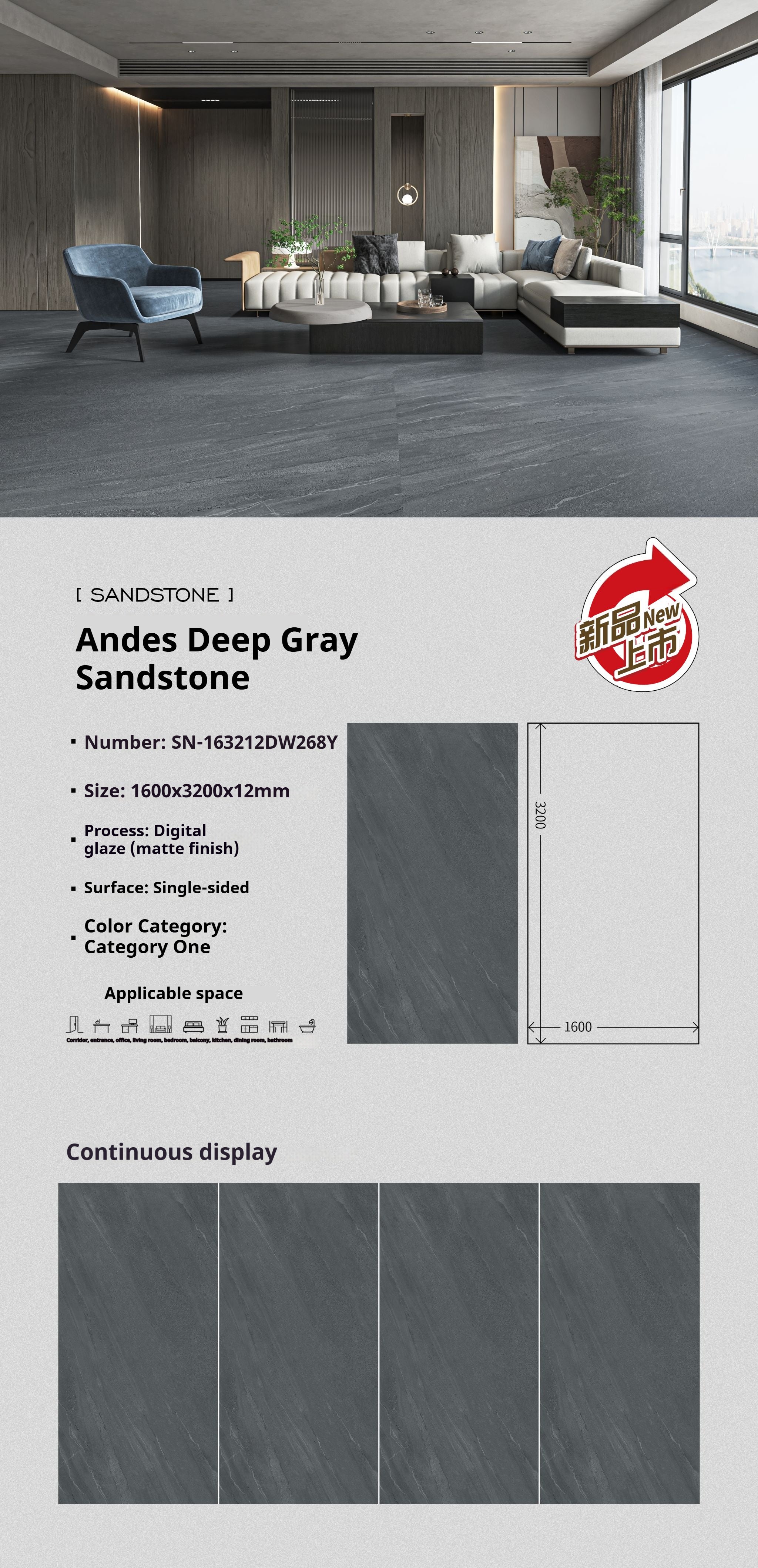 Andes Deep Gray Sandstone