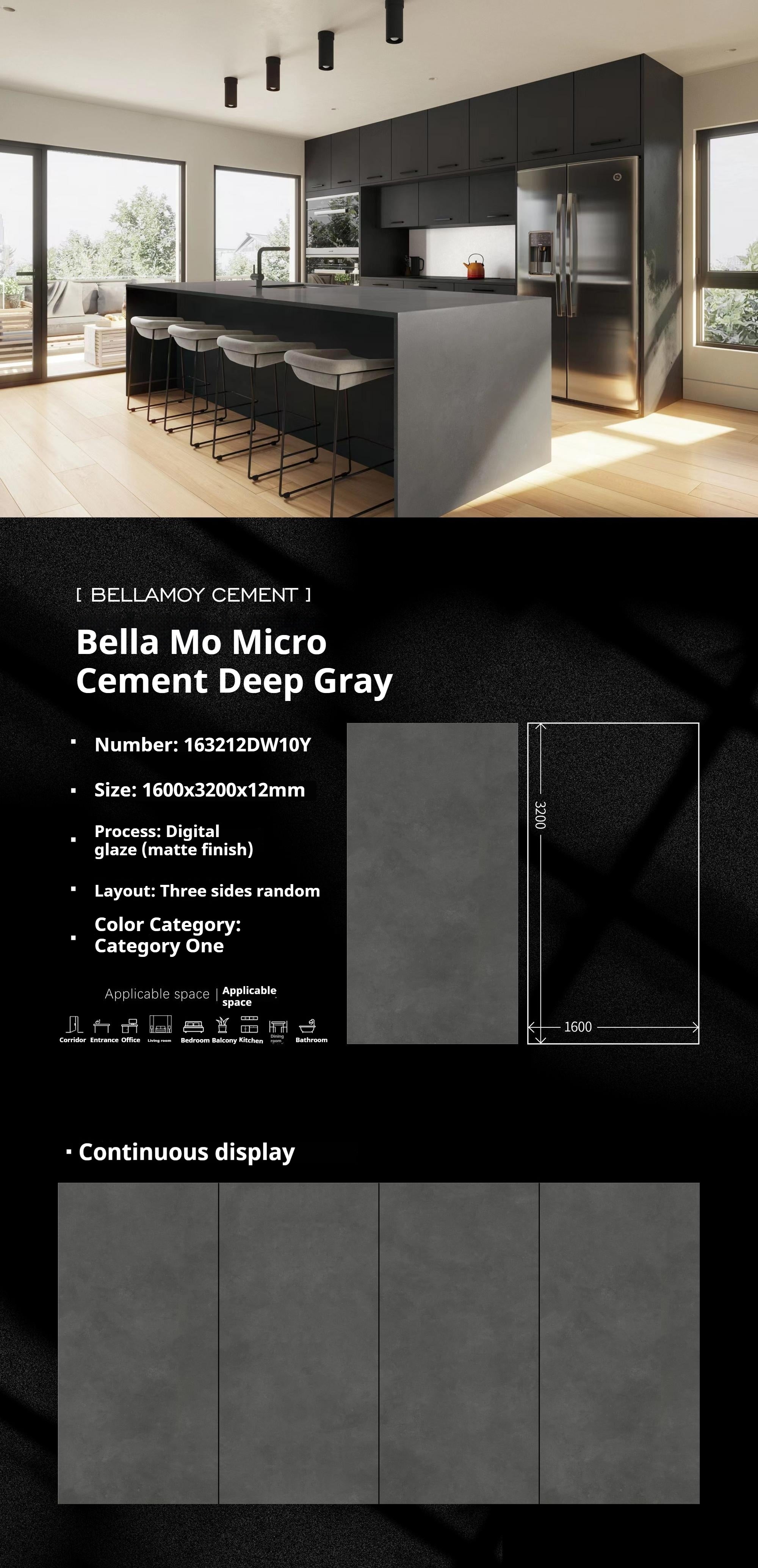 Bella Mo Micro Cement Deep Gray