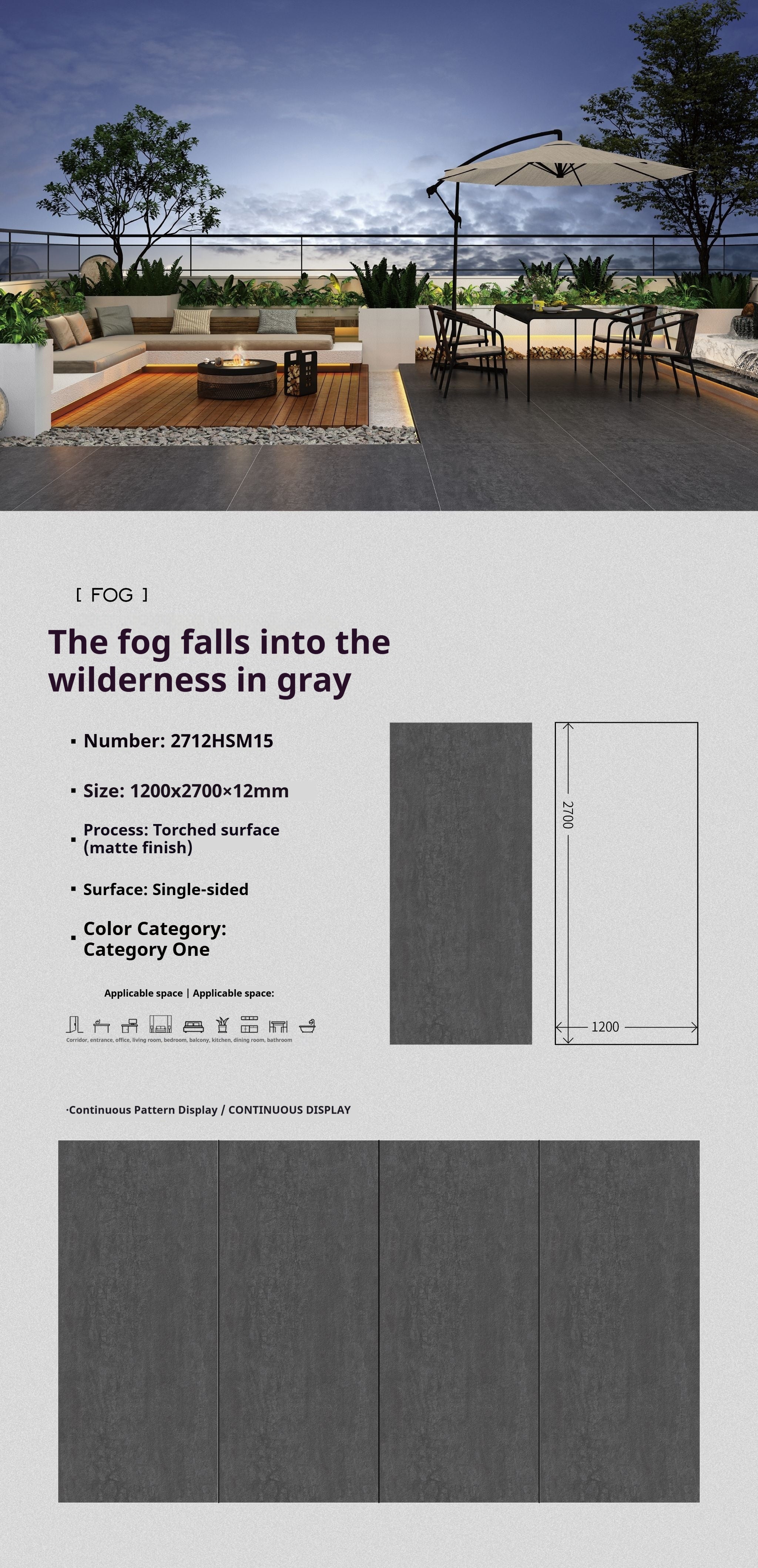 The fog falls into the wilderness in gray