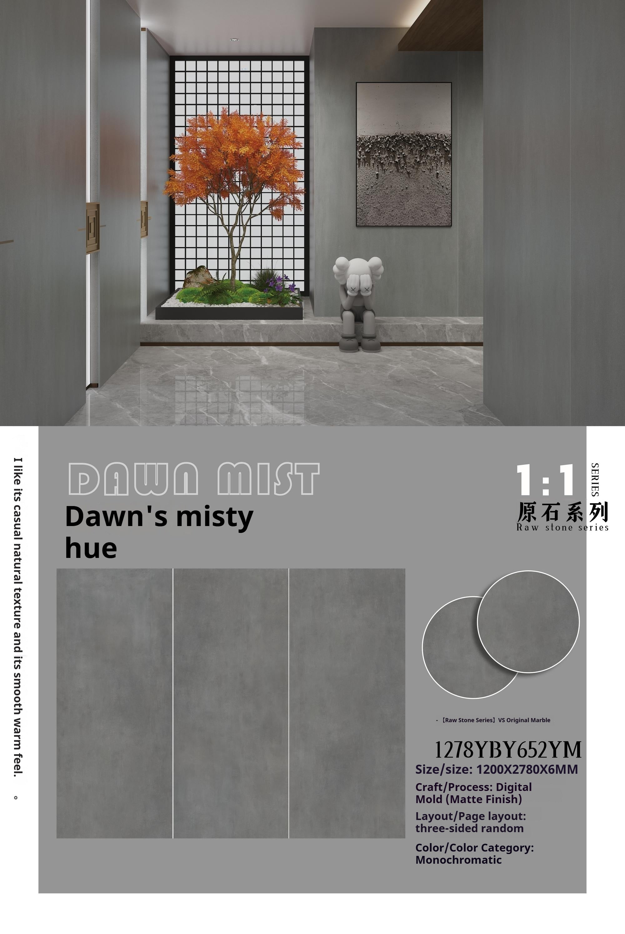 Dawn's misty hue