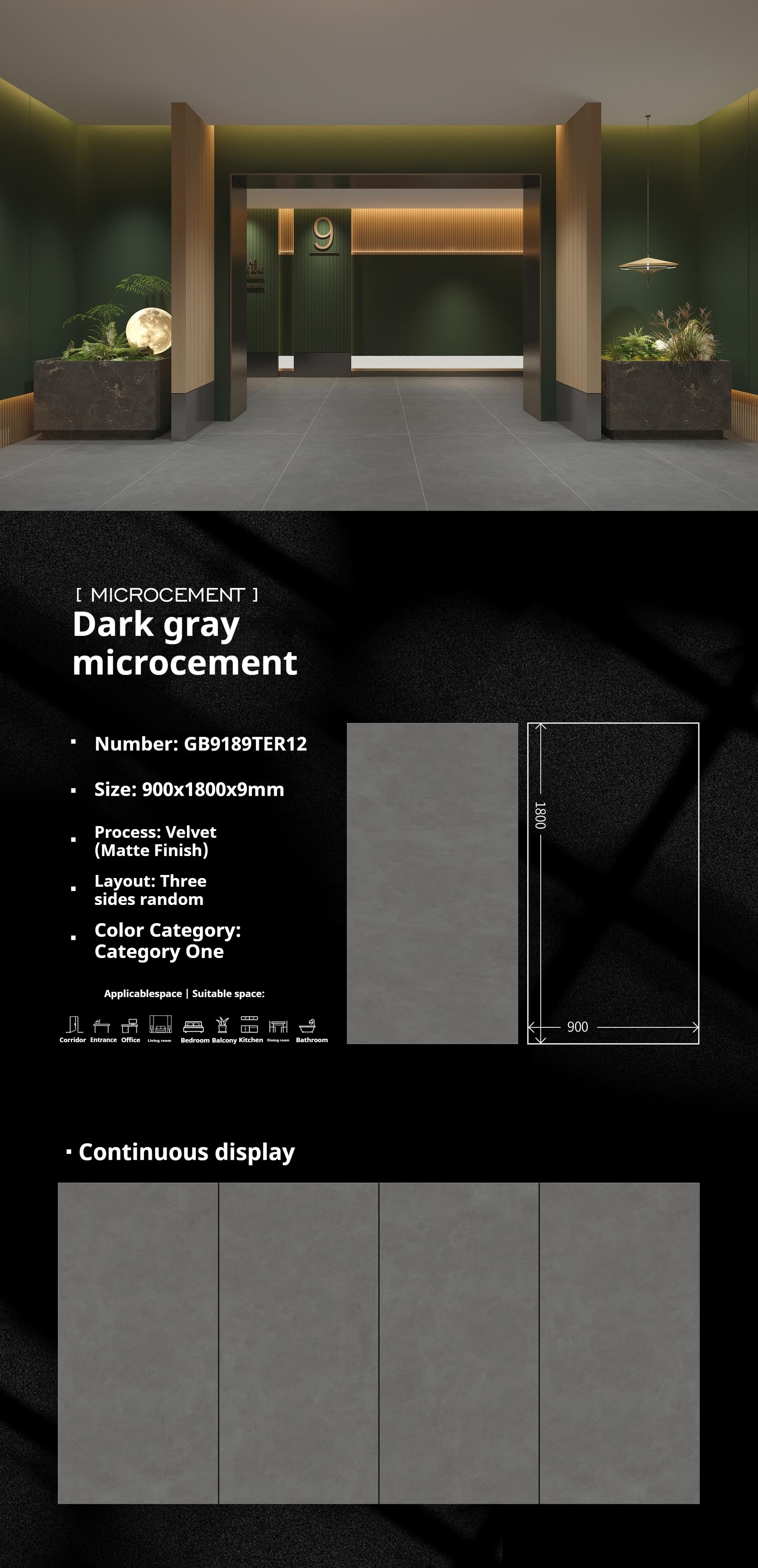 Dark gray microcement