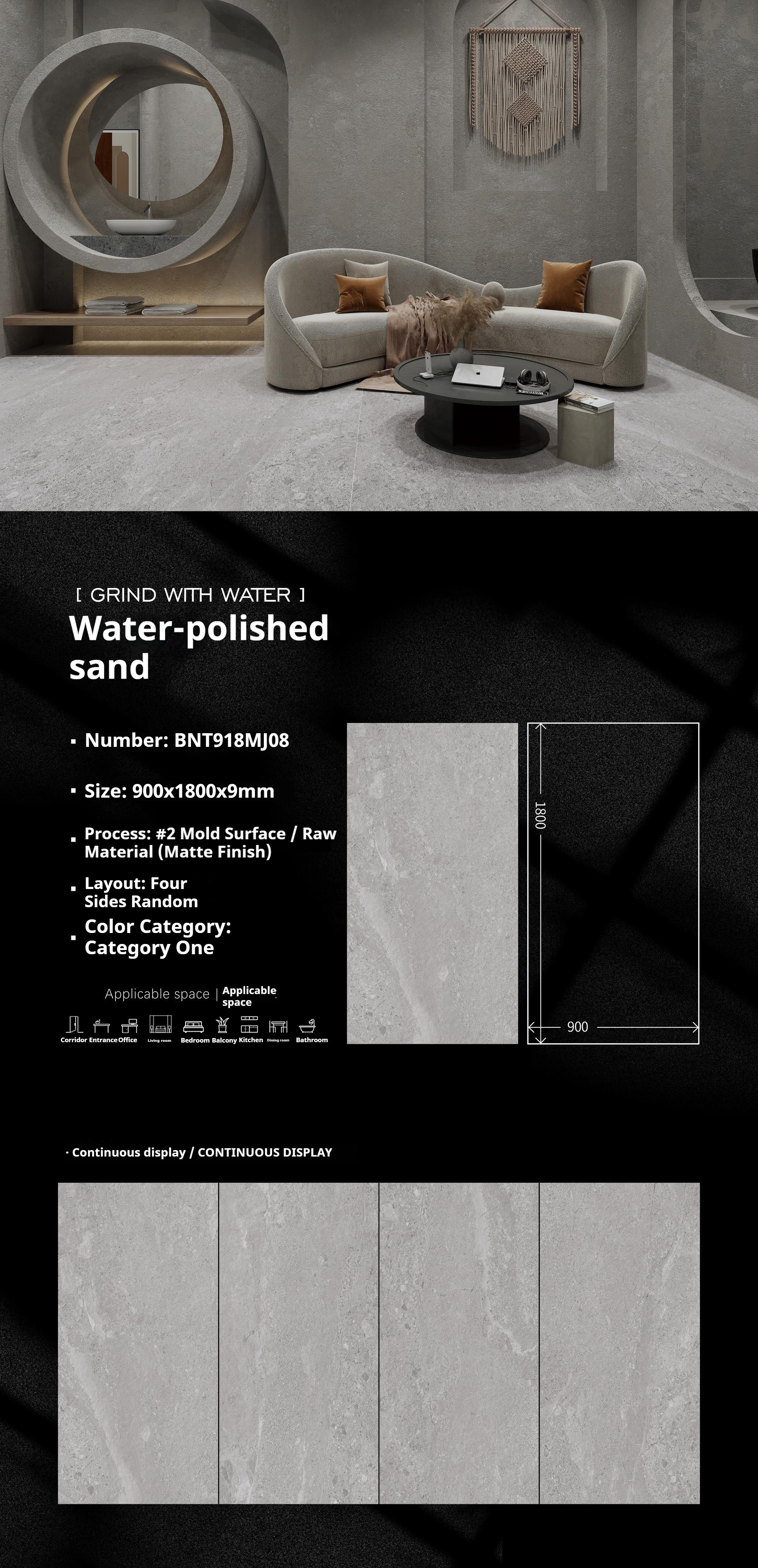 Water-polished sand