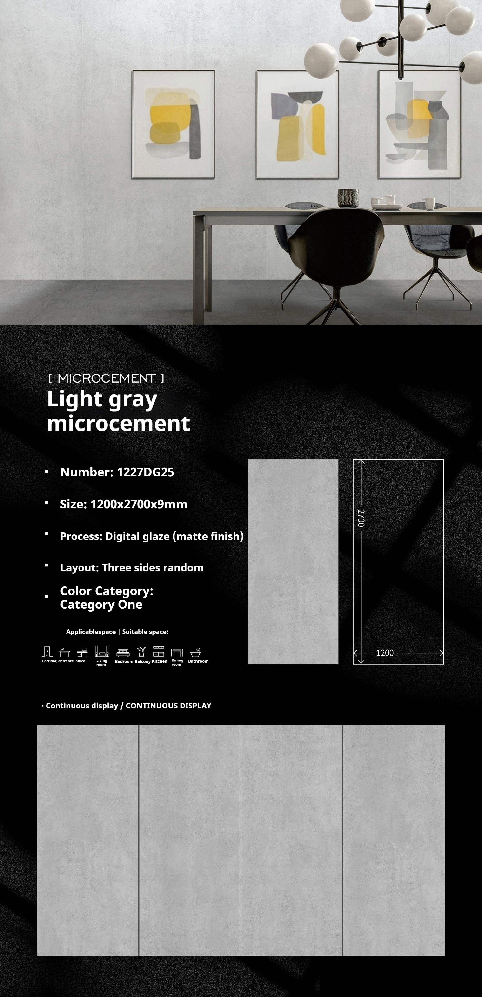Light gray microcement