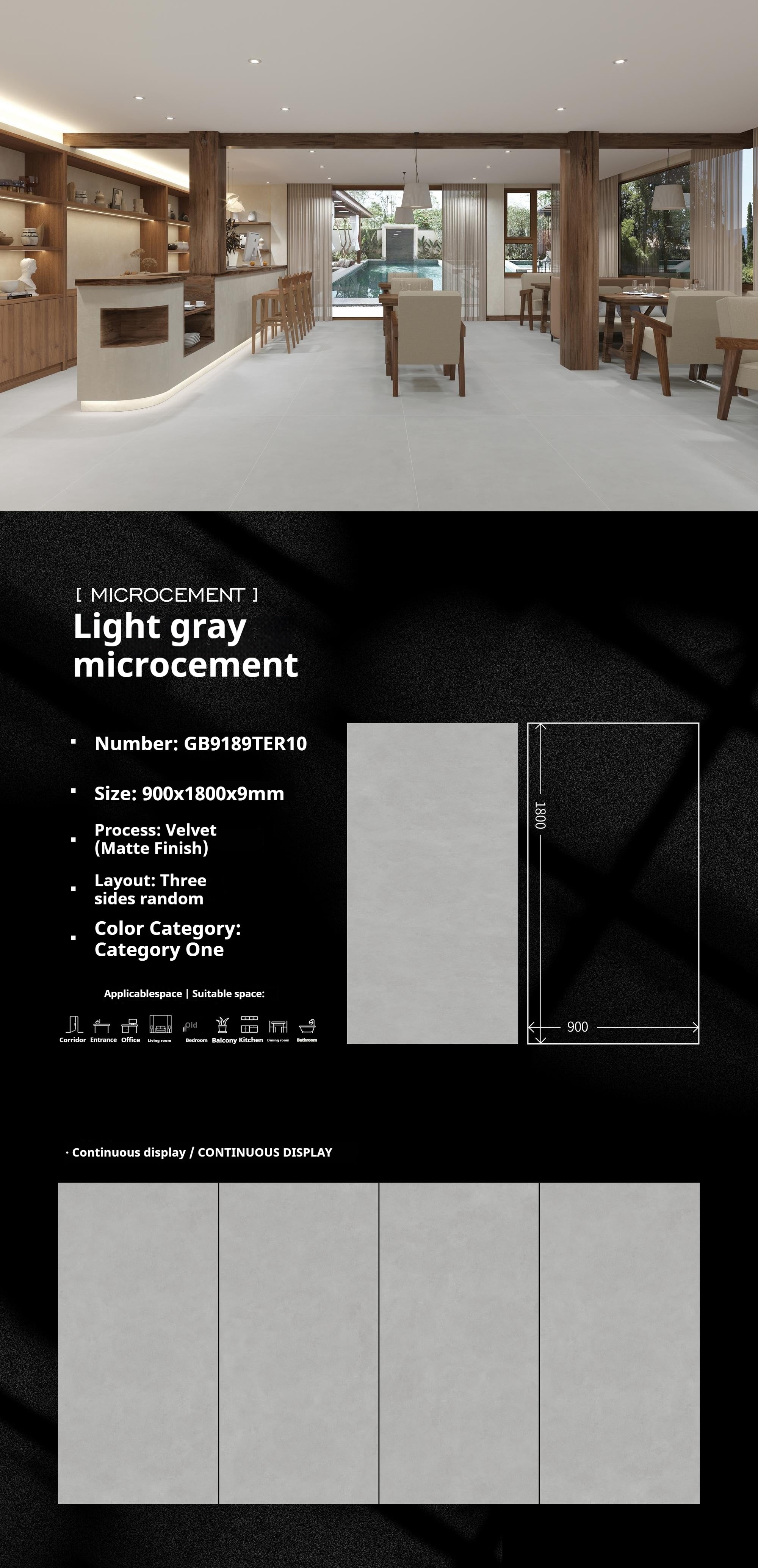 Light gray microcement